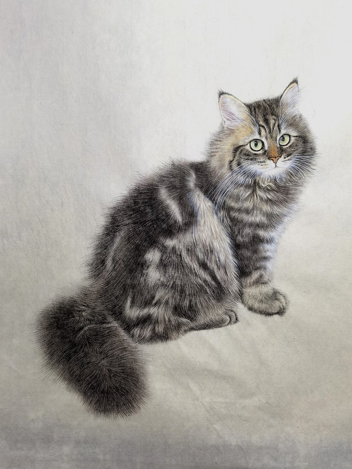 Original gongbi cat portrait