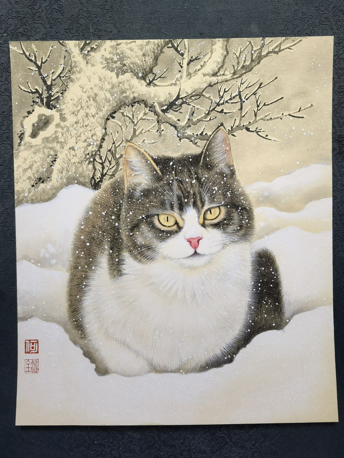Original gongbi cat portrait